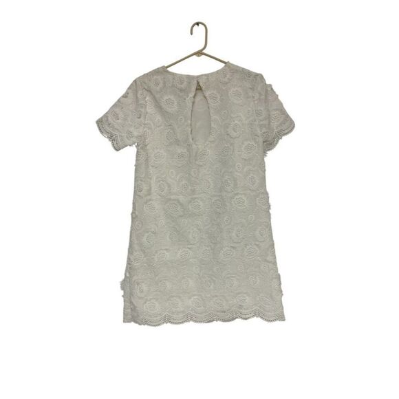 Zara Womens Dress S Small Mini White Fringed Trim Short Sleeve 8266/531 NWT - Picture 3 of 12